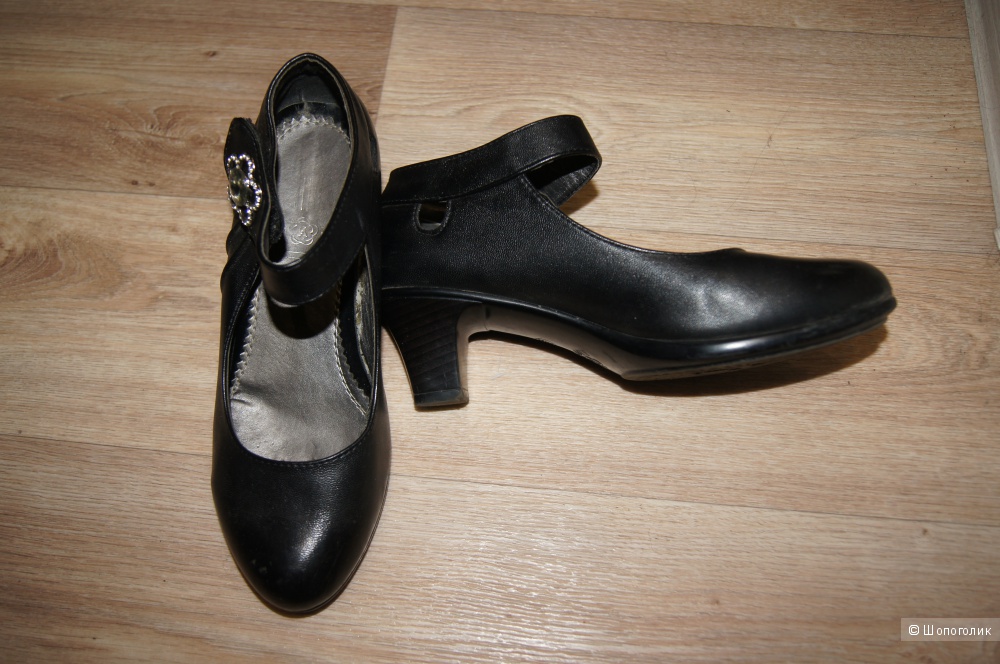 Туфли черные кожаные, р-р 36