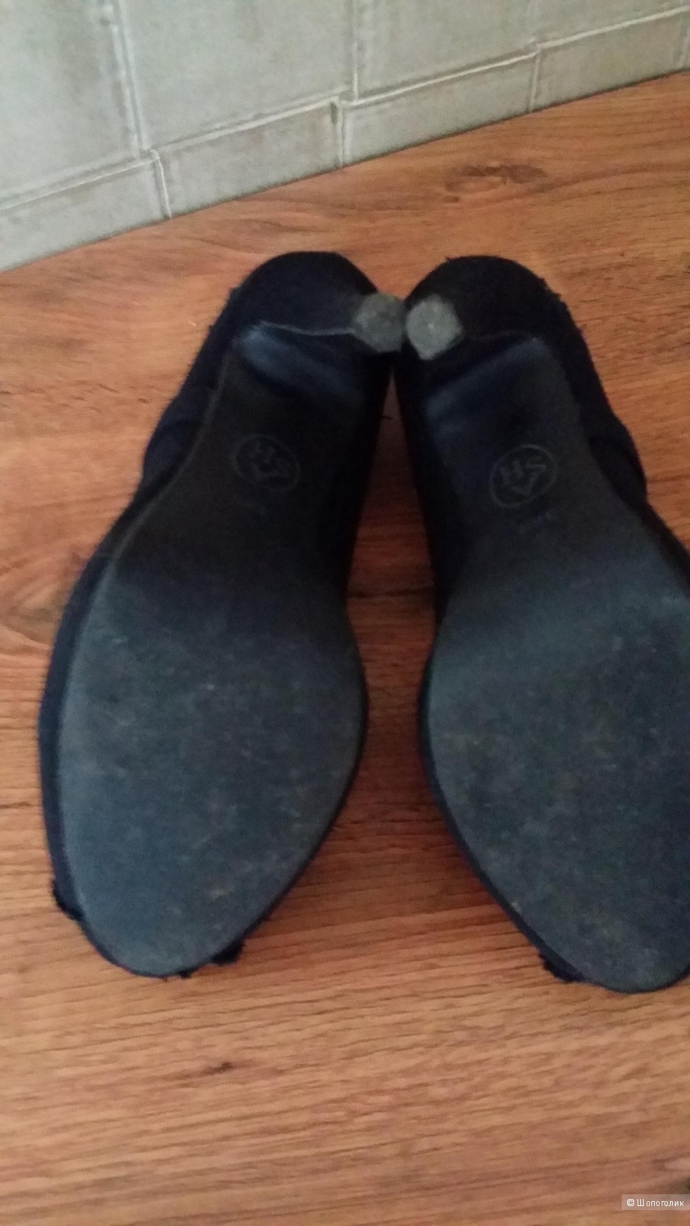 Туфли брендовые ASH из плотного "винтажного" денима с шипами на пятке 38,5 размера