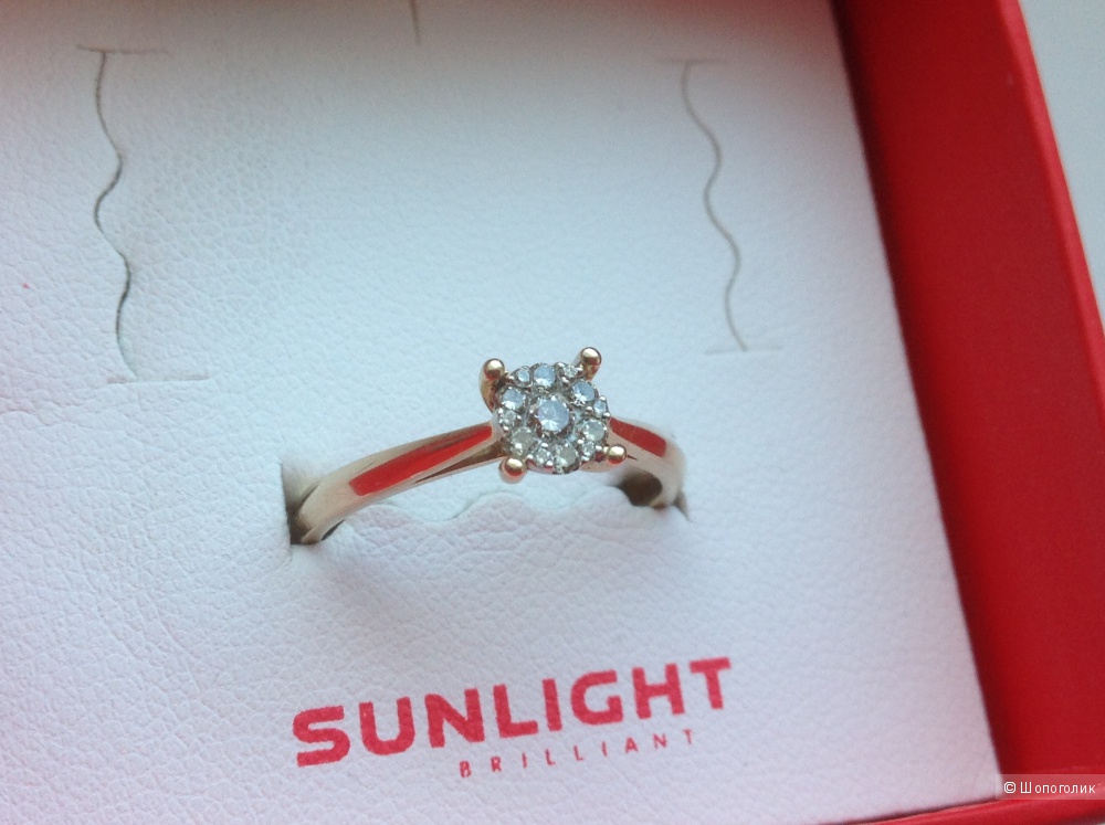 Кольцо с бриллиантами Sunlight из желтого золота 16,5 размер