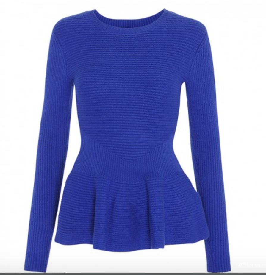 Теплый свитер с баской Ted Baker Women's Edenia Peplum Ribbed Sweater, Bright Blue. Размер 3 (на 44-48)