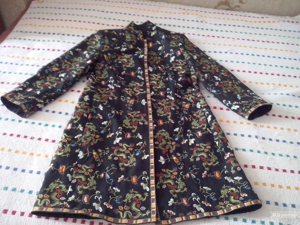 Пальто из натурального шелка с вышивкой STEFFEN SCHRAUT,  р.36