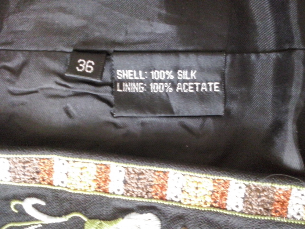 Пальто из натурального шелка с вышивкой STEFFEN SCHRAUT,  р.36