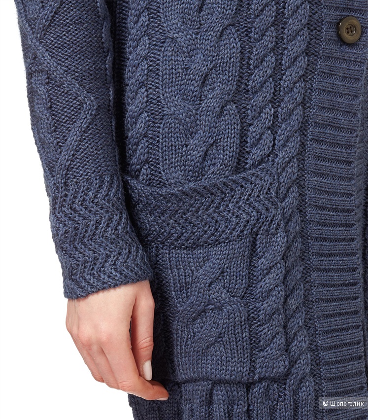 Кардиган-пальто аранский Woolovers шерсть 100% размер S