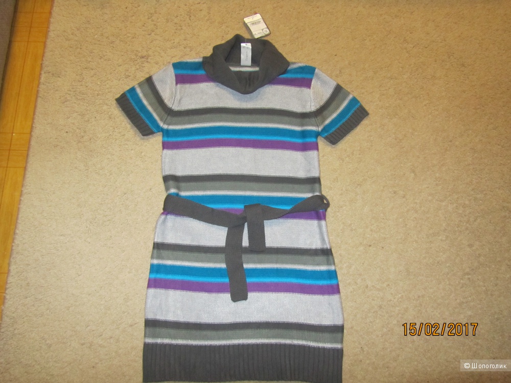 Стильное, вязаное новое платье-туника  в полосочку на 42-44 рос. размер марки C&A