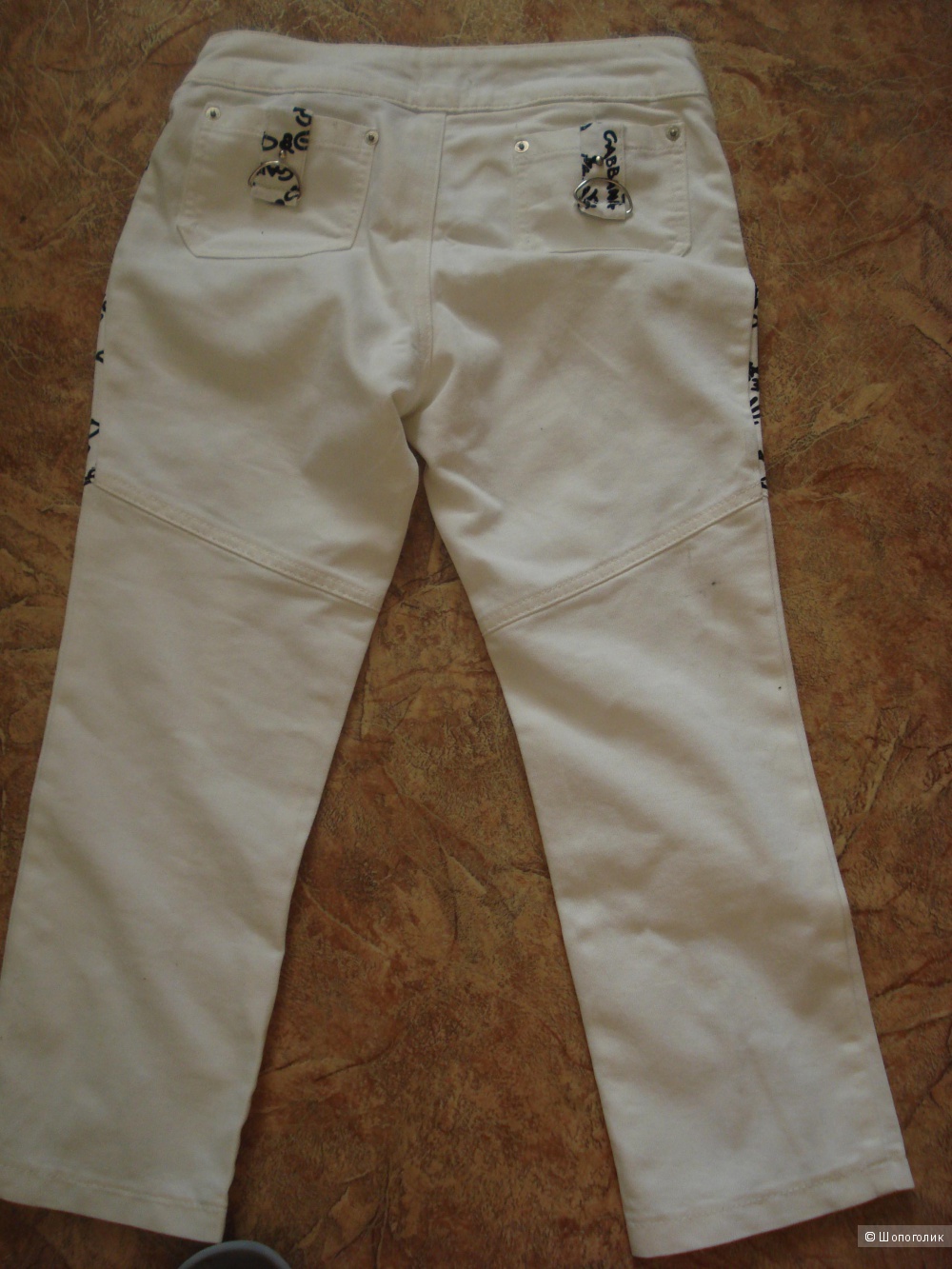 Белые хлопковые джинсы-  капри D&G р. 40-42