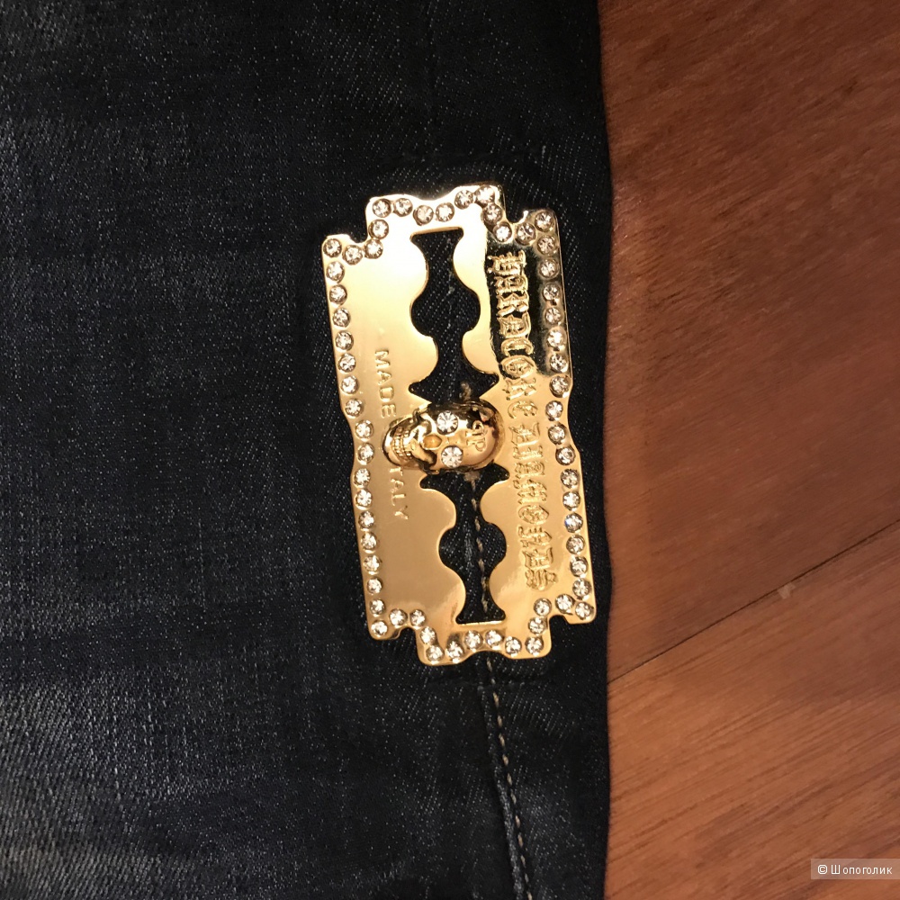 Новые джинсы Phillip plein "лезвие"  26 размер с черепами Италия