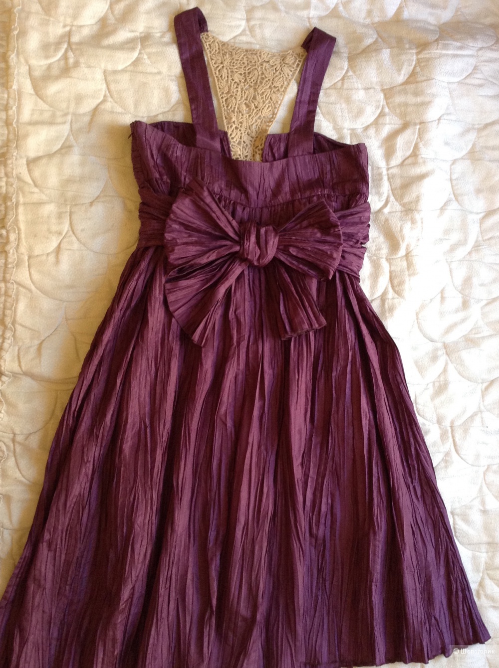 Пурпурное с кружевом нарядное платье HOSS INTROPIA,Испания , 46 итальянский,48 русский