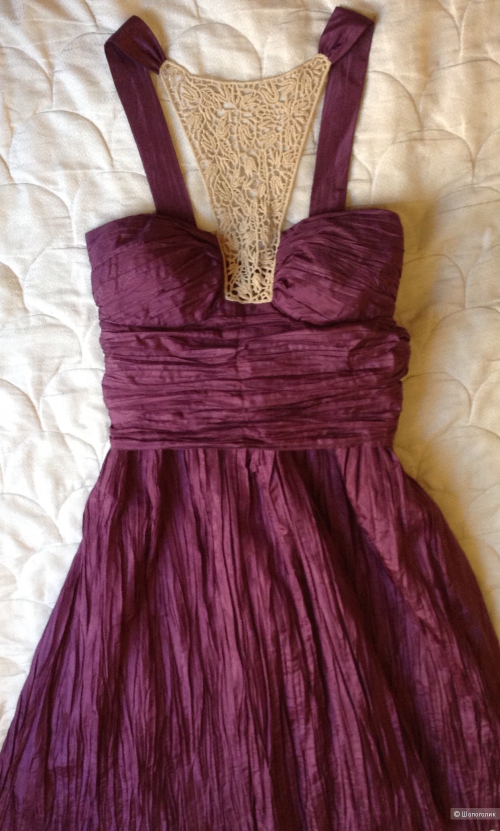 Пурпурное с кружевом нарядное платье HOSS INTROPIA,Испания , 46 итальянский,48 русский