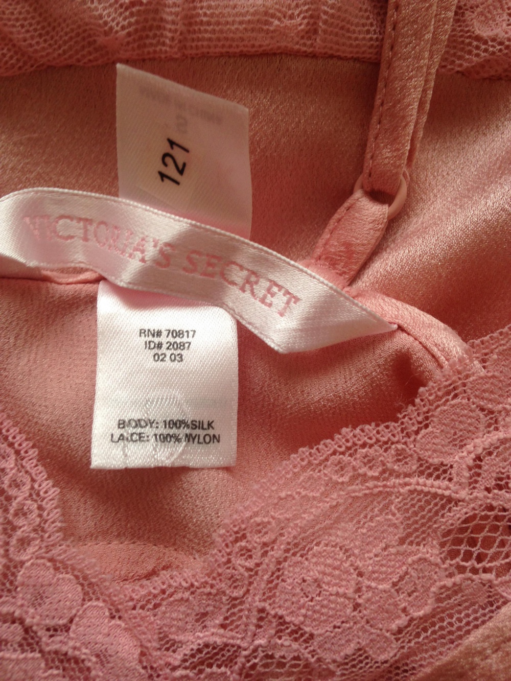 Victoria's Secret 100% Silk Baby Pink Babydoll Nightie Lace and Ruffles, комплект - топ-сорочка и стринги, размер S