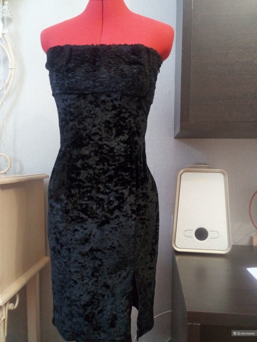 Платье чёрное бархатное