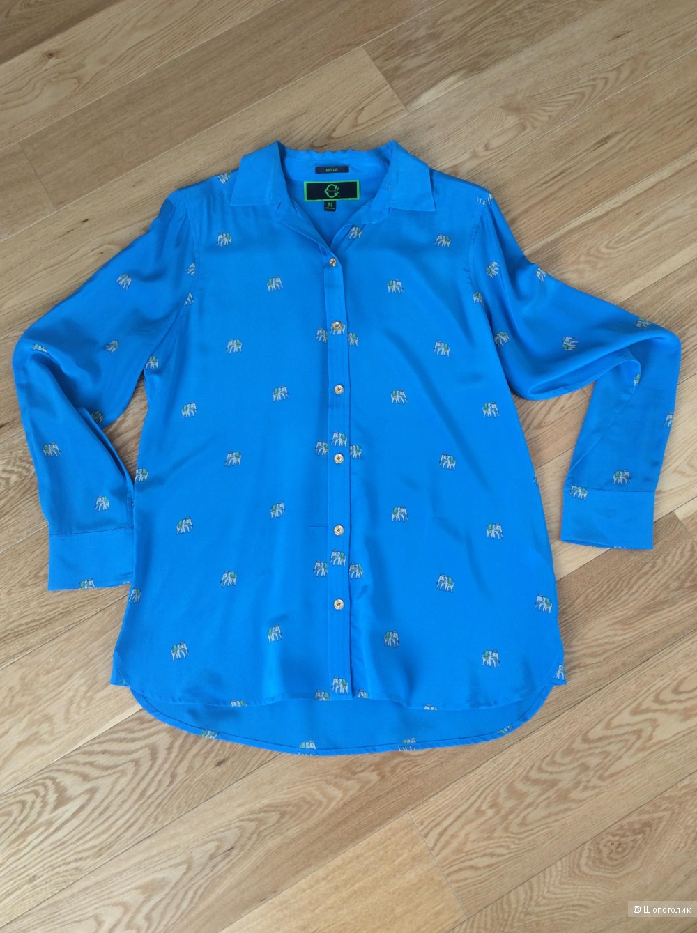 Шелковая блузка Wonder красивого цвета с принтом р.М (на росс. 46)