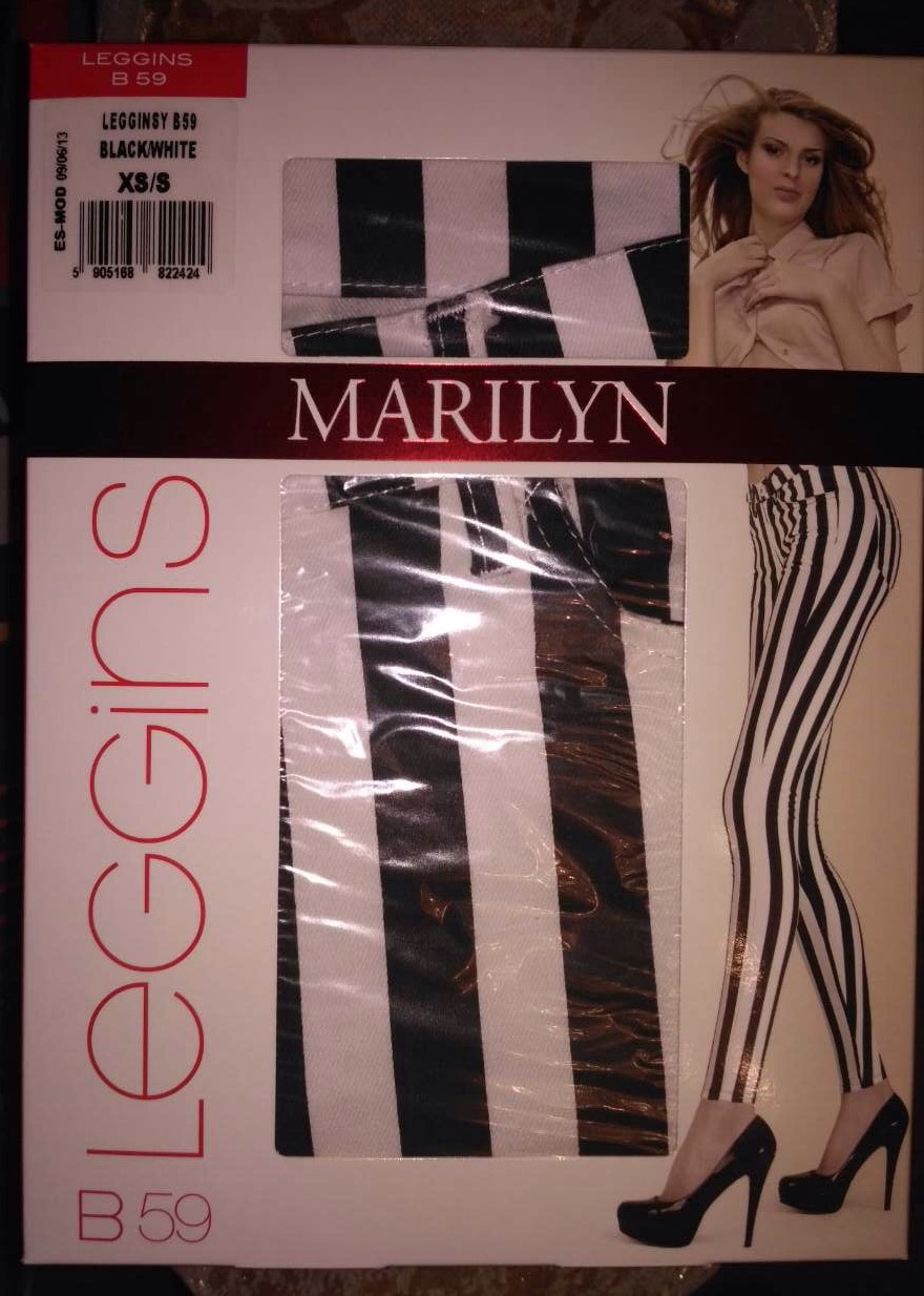 Полосатые хлопковые леггинсы Marilyn, р-р 40 - 42.