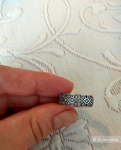 Ажурное кольцо PANDORA серебро 925   вставки  фианит   размер 56 новое