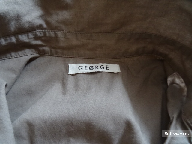 Платье-рубашка цвета хаки на поясе, George, размер 42-44 (М)