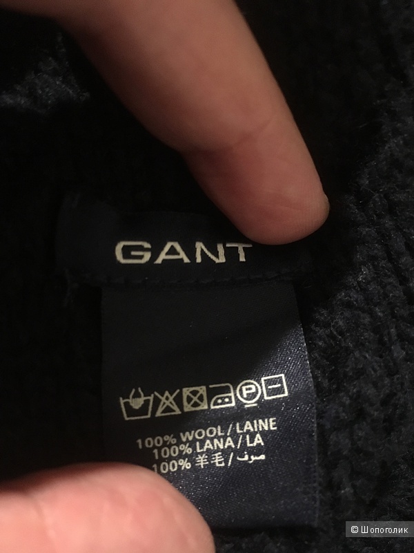 Gant шарф-снуд глубокого темно-синего цвета