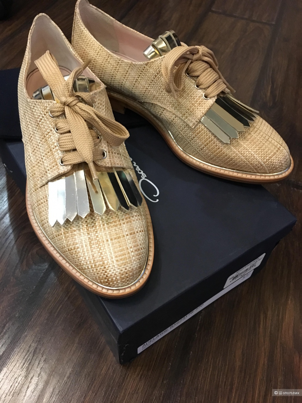 Оксфорды Oscar de la Renta Adelaide Raffia Oxford, размер 37,5, по стельке 24-24,3 см.