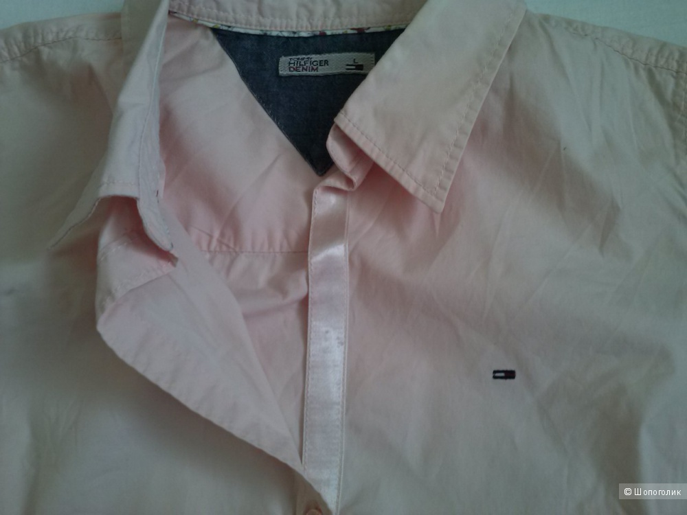Tommy Hilfiger рубашка базовая нежно персикового цвета из хлопка 44-46рус