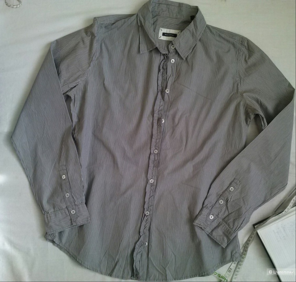 Marc o Polo рубашка серая в полоску Марк 40 (пог 54 см)