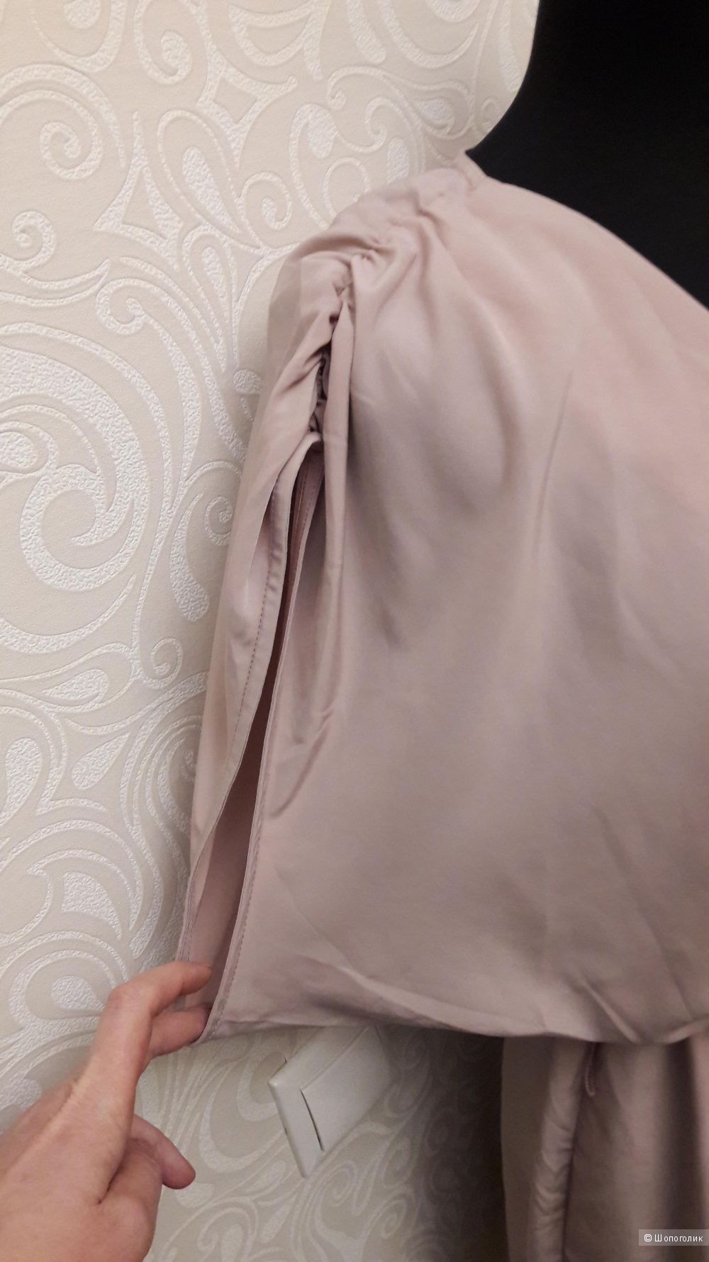 H&M: новое платье с запАхом цвета пудры, 48-50