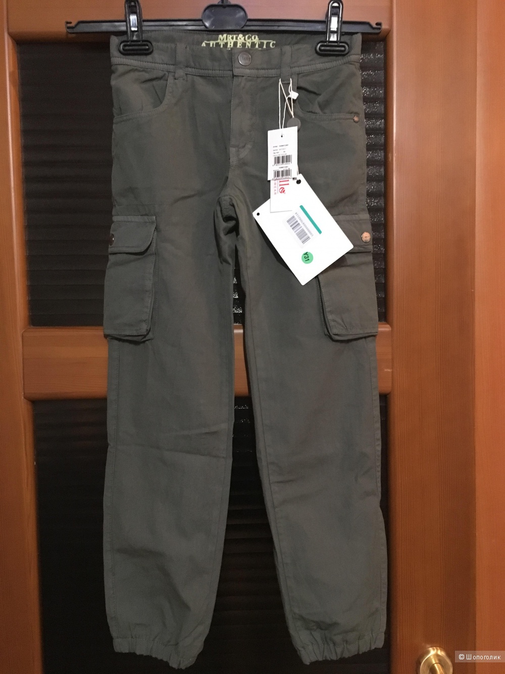 Детские брюки-карго на мальчика MIRTILLO, 8 (годы), р. 128. Зеленый-милитари
