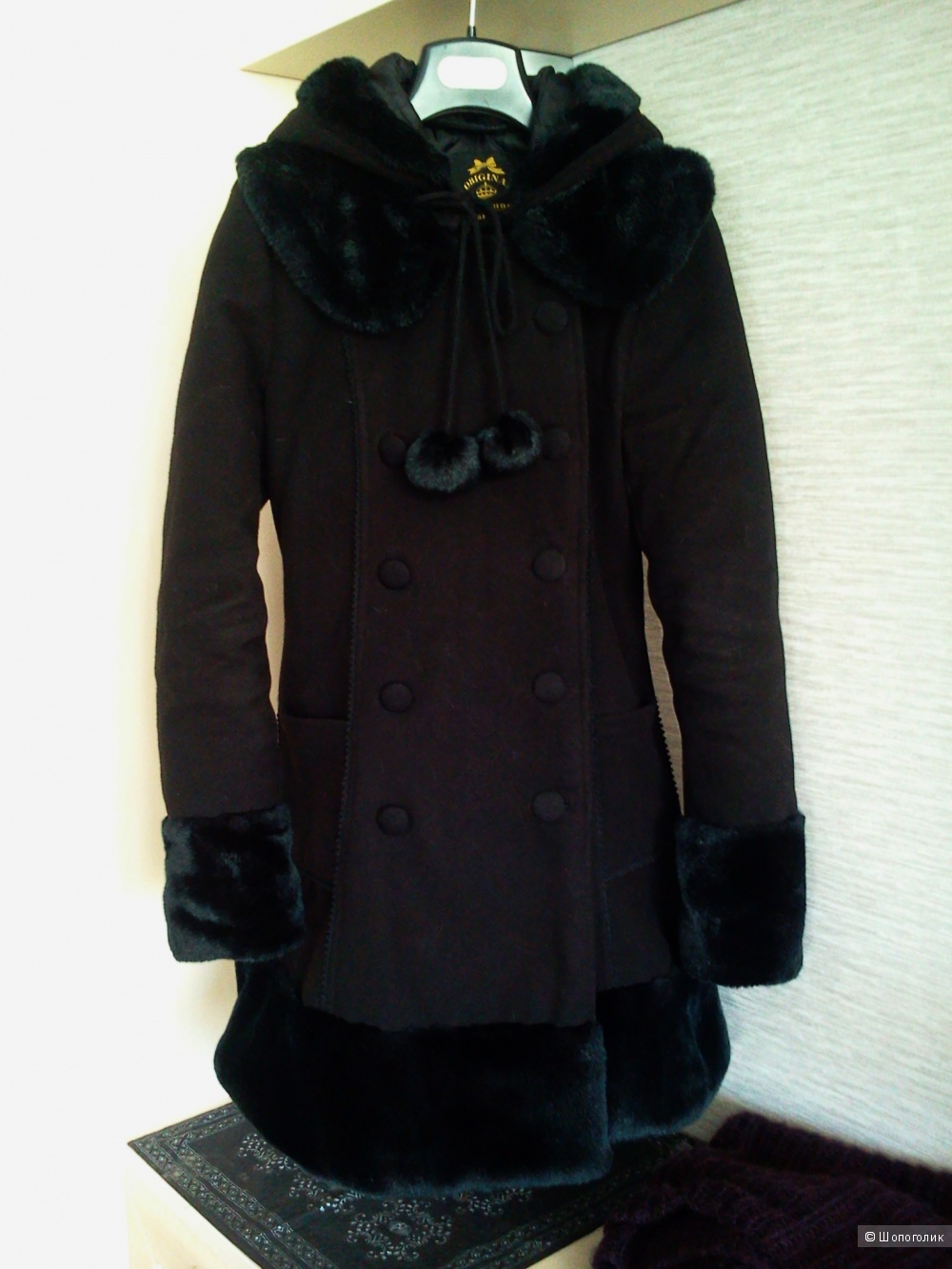 Оригинальное фирменное пальто Hell Bunny черного цвета, размер S