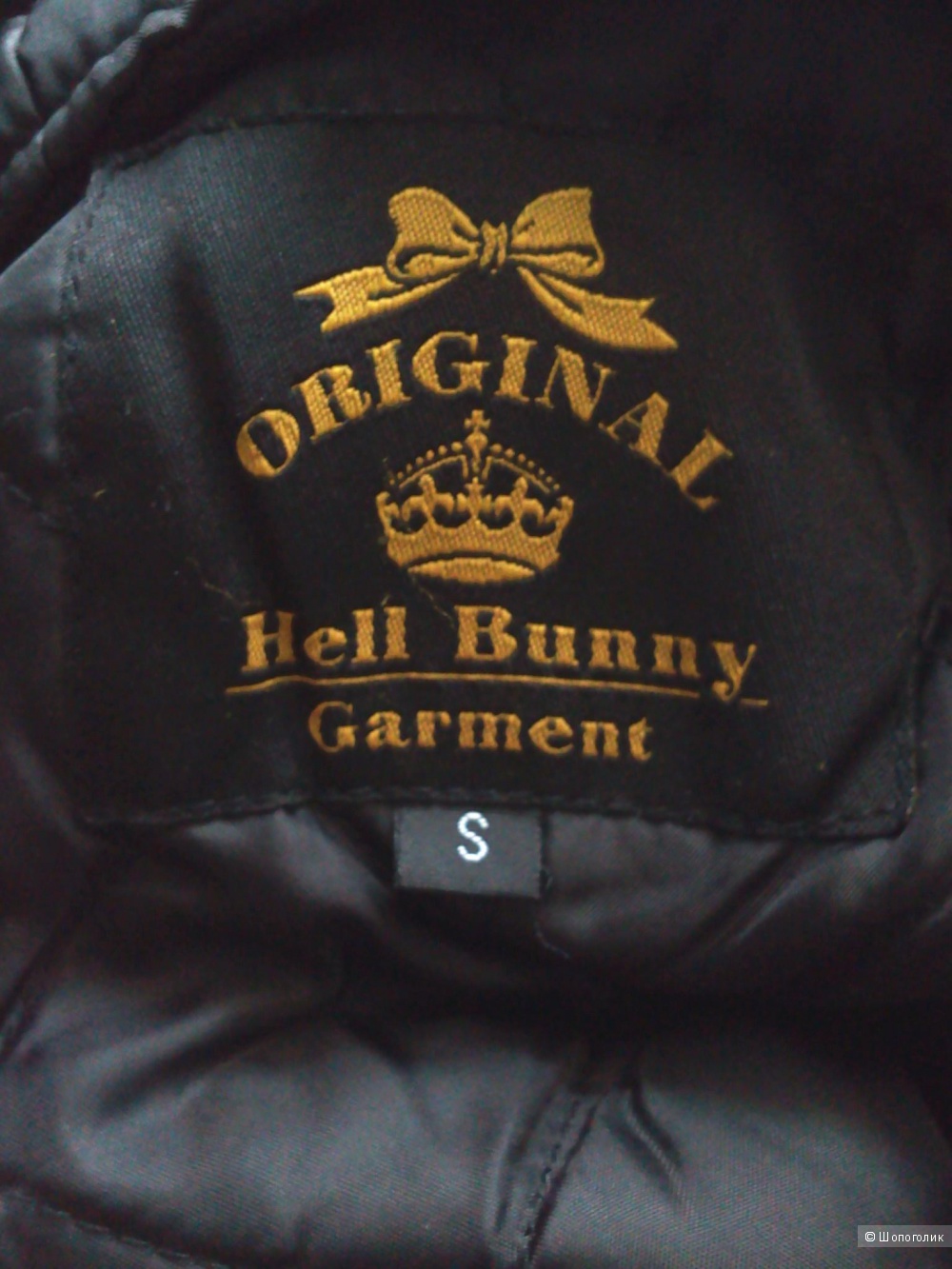 Оригинальное фирменное пальто Hell Bunny черного цвета, размер S