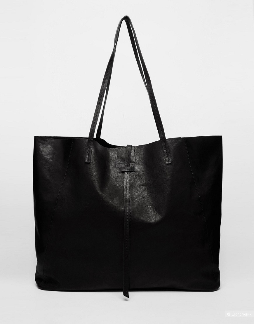 Кожаная сумка-шоппер без подкладки с ремешком ASOS