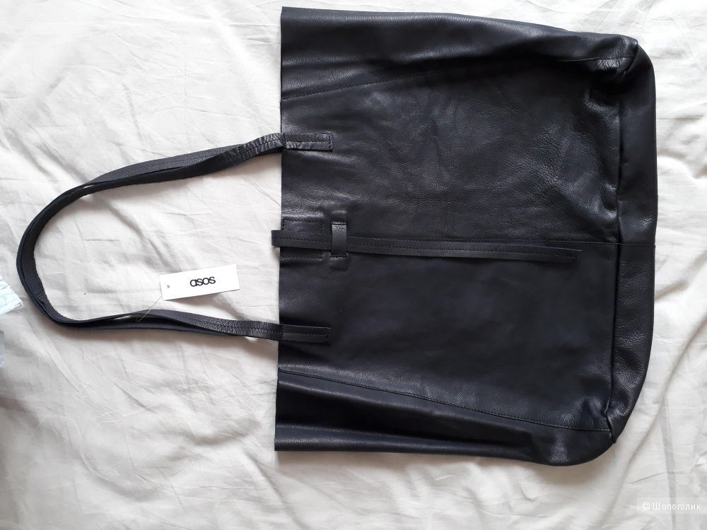 Кожаная сумка-шоппер без подкладки с ремешком ASOS