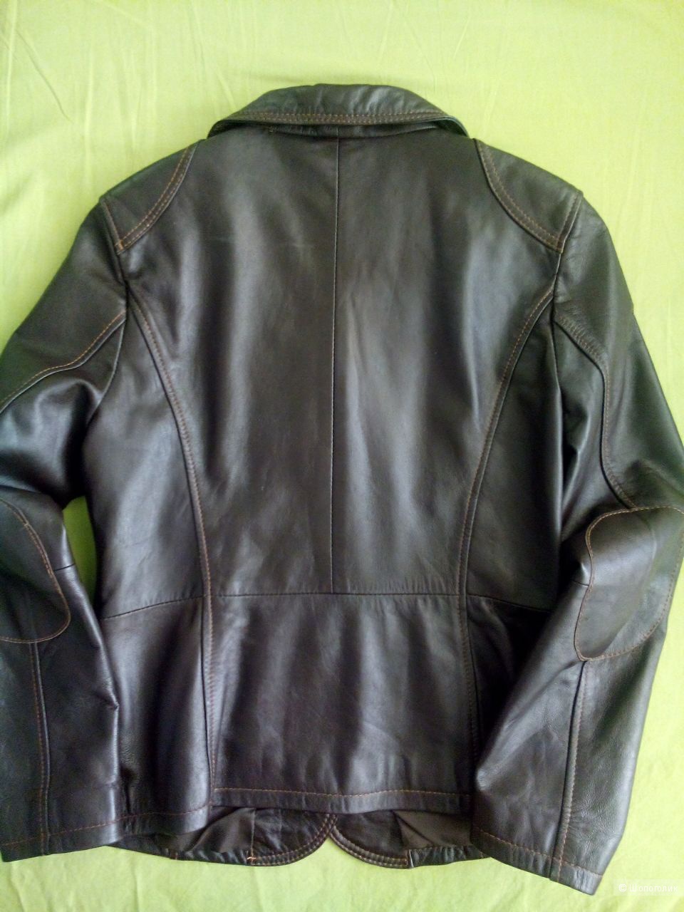 Пиджак кожаный женский, шоколадного цвета, lambnappa(кожа ягненка) 46 размер российский