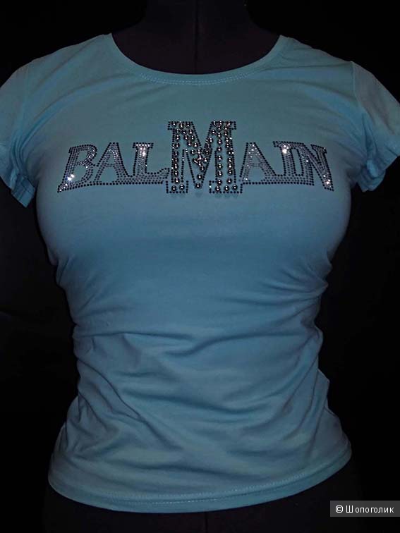 Новая футболка со стразами и бусинами BALMAIN