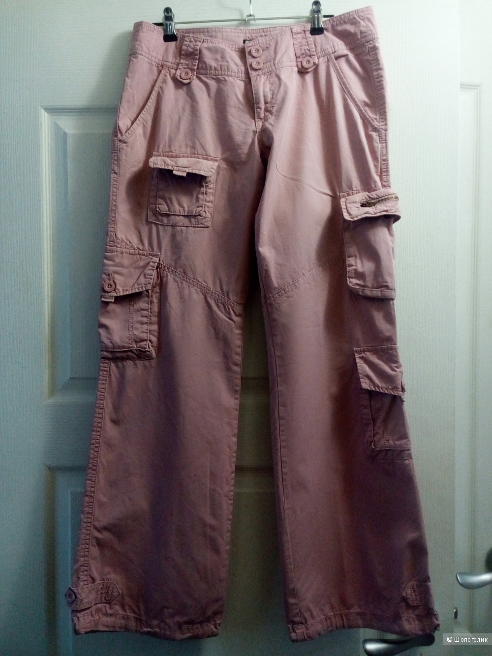 Розовые женские брюки, 46 размер