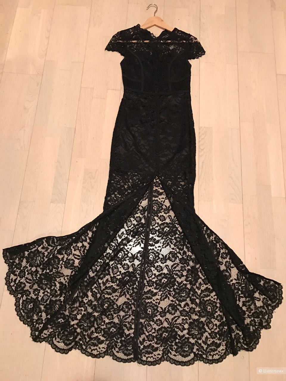 Черное кружевное платье, сшитое на заказ. Италия. размер 42-44