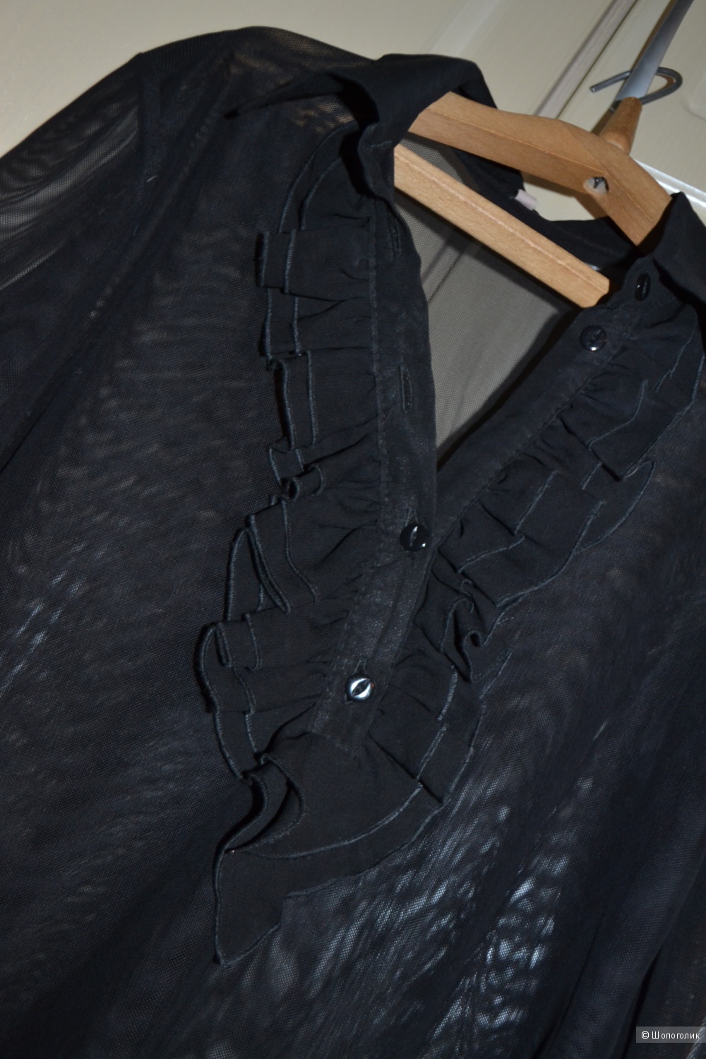 Новая прозрачная черная блузка, размер М