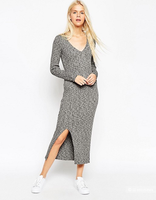 Платье миди в рубчик ASOS PETITE