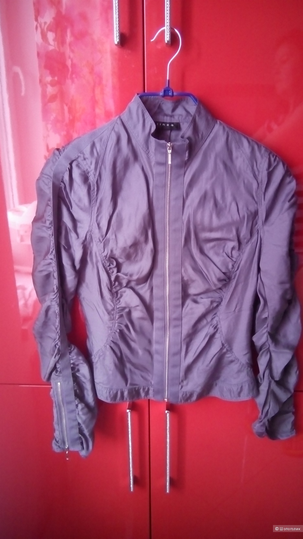 Красивая легкая куртка-жакет, натуральный шелк Linea,  uk 10, цвет пыльной розы