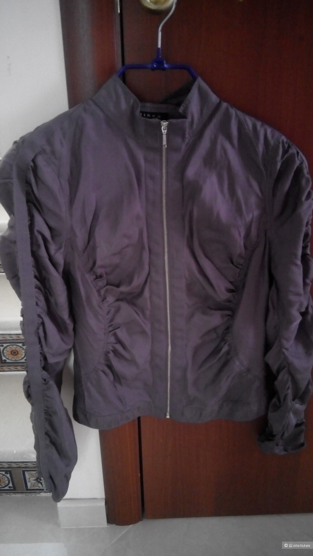 Красивая легкая куртка-жакет, натуральный шелк Linea,  uk 10, цвет пыльной розы