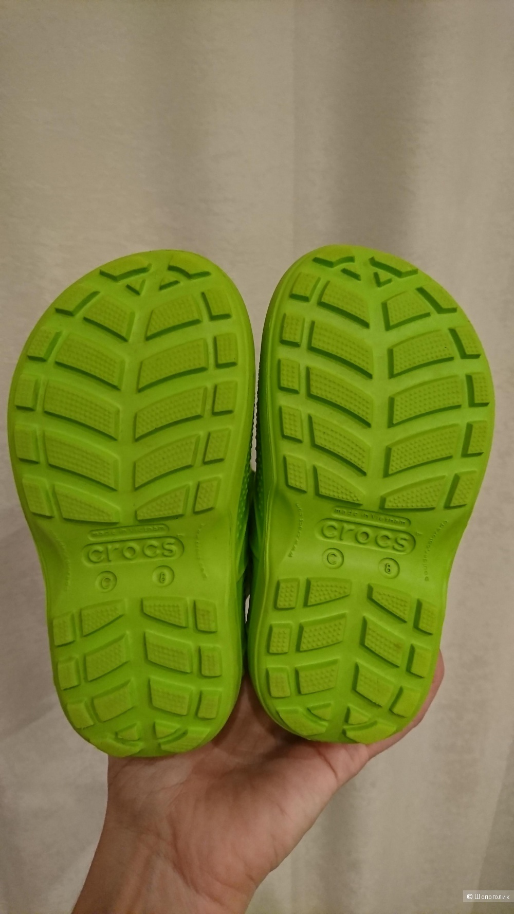 Салатовые сапожки Crocs, C 8