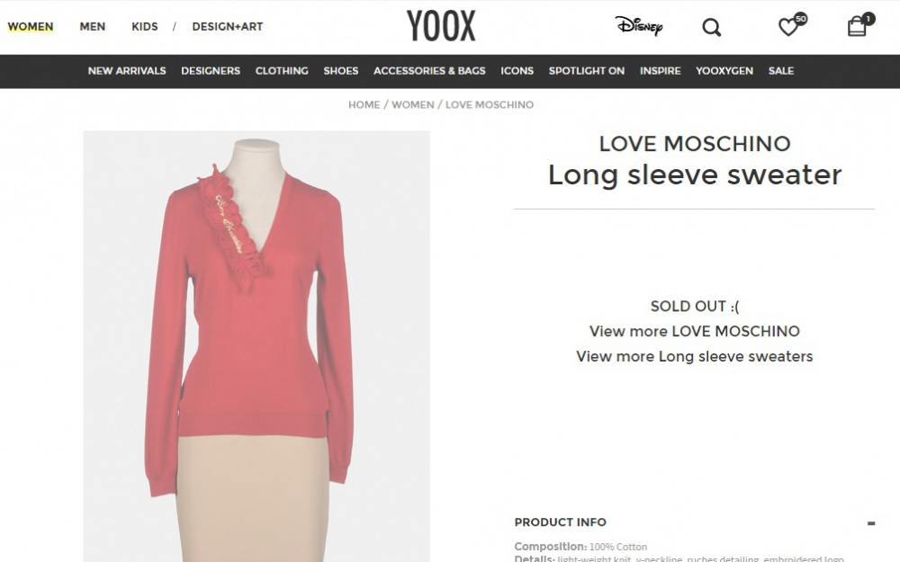 Love Moschino красивый красный свитерок р.S