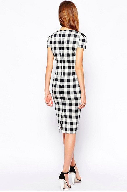 Новое платье-футляр в чёрно-белую клетку ASOS (14 UK)