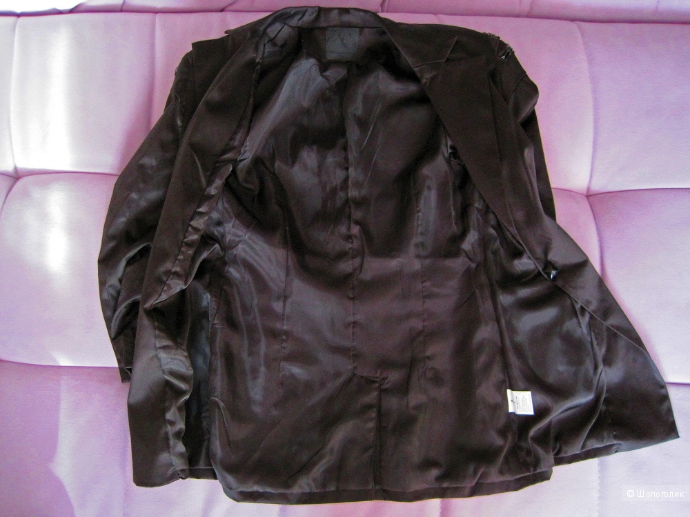 Черный атласный удлиненный пиджак с подплечниками Arrogant Cat London