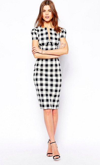 Новое платье-футляр в чёрно-белую клетку ASOS (14 UK)