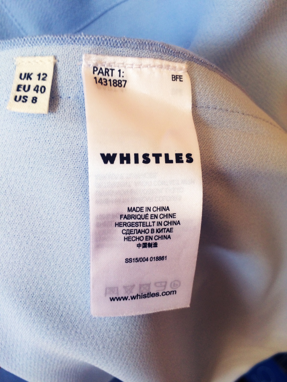 Новое голубое платье oversize Whistles (12 UK)