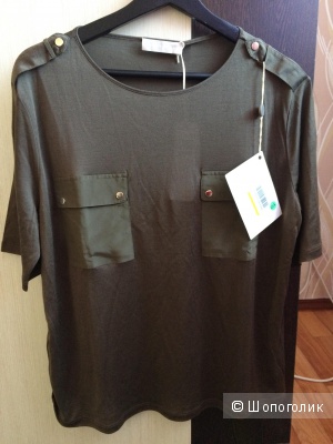 Stefanel шелковая блузка( футболка) XL.