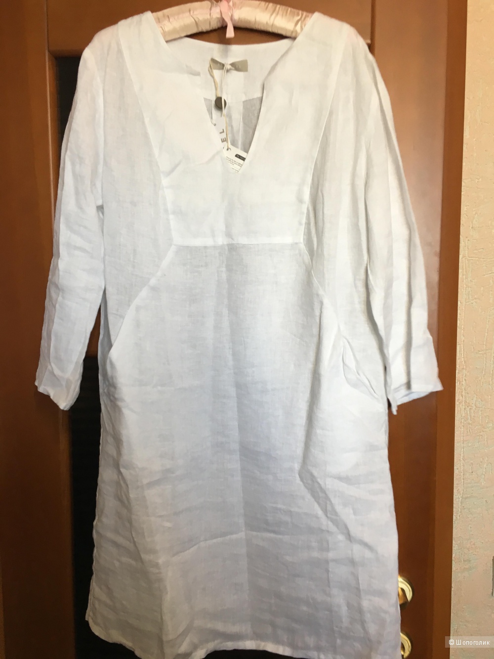 Льняное платье STEFANEL , 48 (Российский размер) дизайнер:46 (IT) Белый
