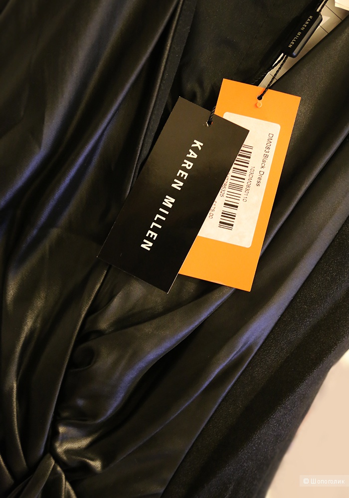Платье чёрное с "влажным эффектом", Karen Millen UK10, рос.42-44, новое