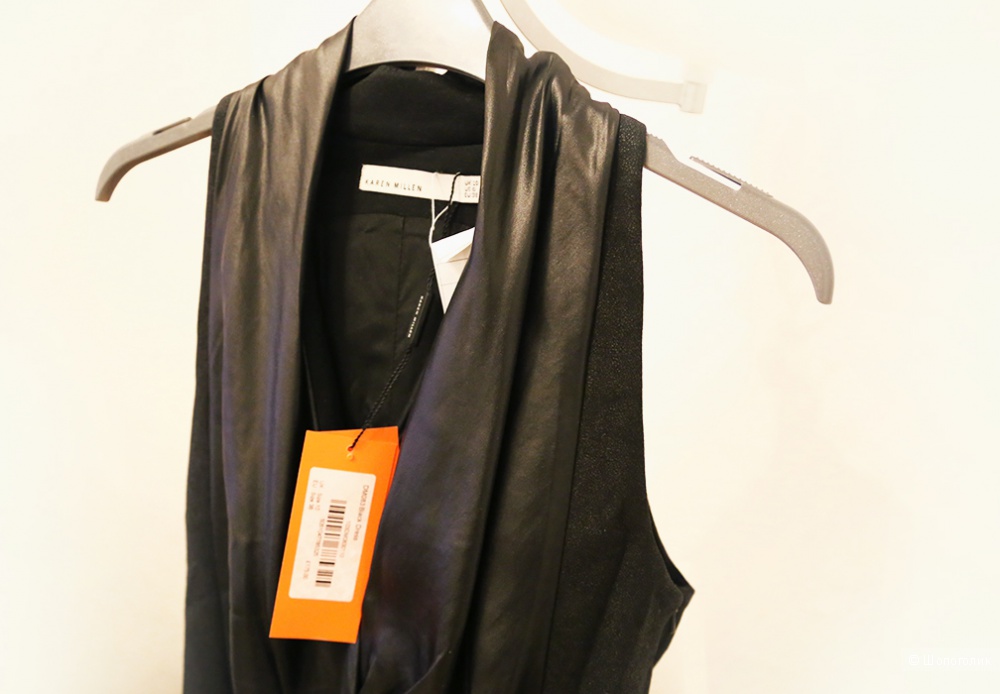 Платье чёрное с "влажным эффектом", Karen Millen UK10, рос.42-44, новое