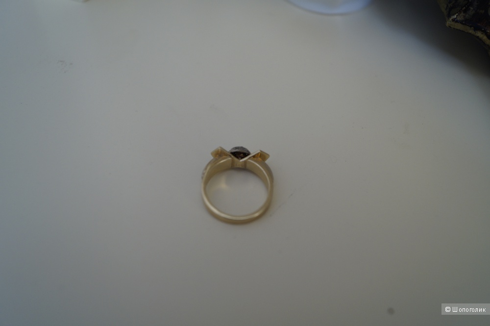 Дизайнерское кольцо из лимонного золота с бриллиантами,  Италия, ручная работа, новое.