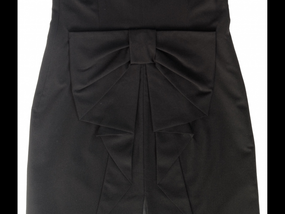Классическое черное платье-футляр, с декоративным бантом и рукавчиками, Depeche Mode, на р. 42