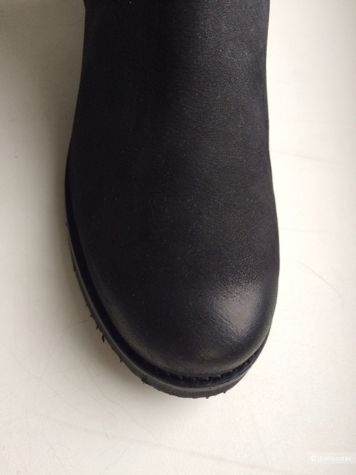 Известные сапоги ASOS CHOCOLATE CHIP Leather Knee High Boots with Mid Heel UK6