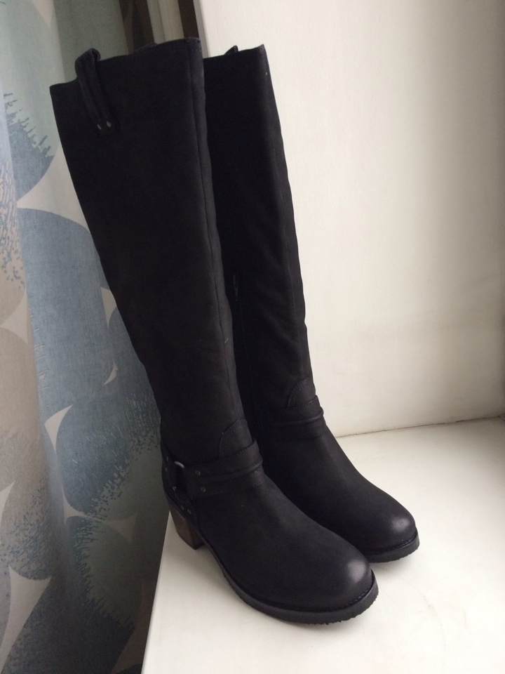 Известные сапоги ASOS CHOCOLATE CHIP Leather Knee High Boots with Mid Heel UK6